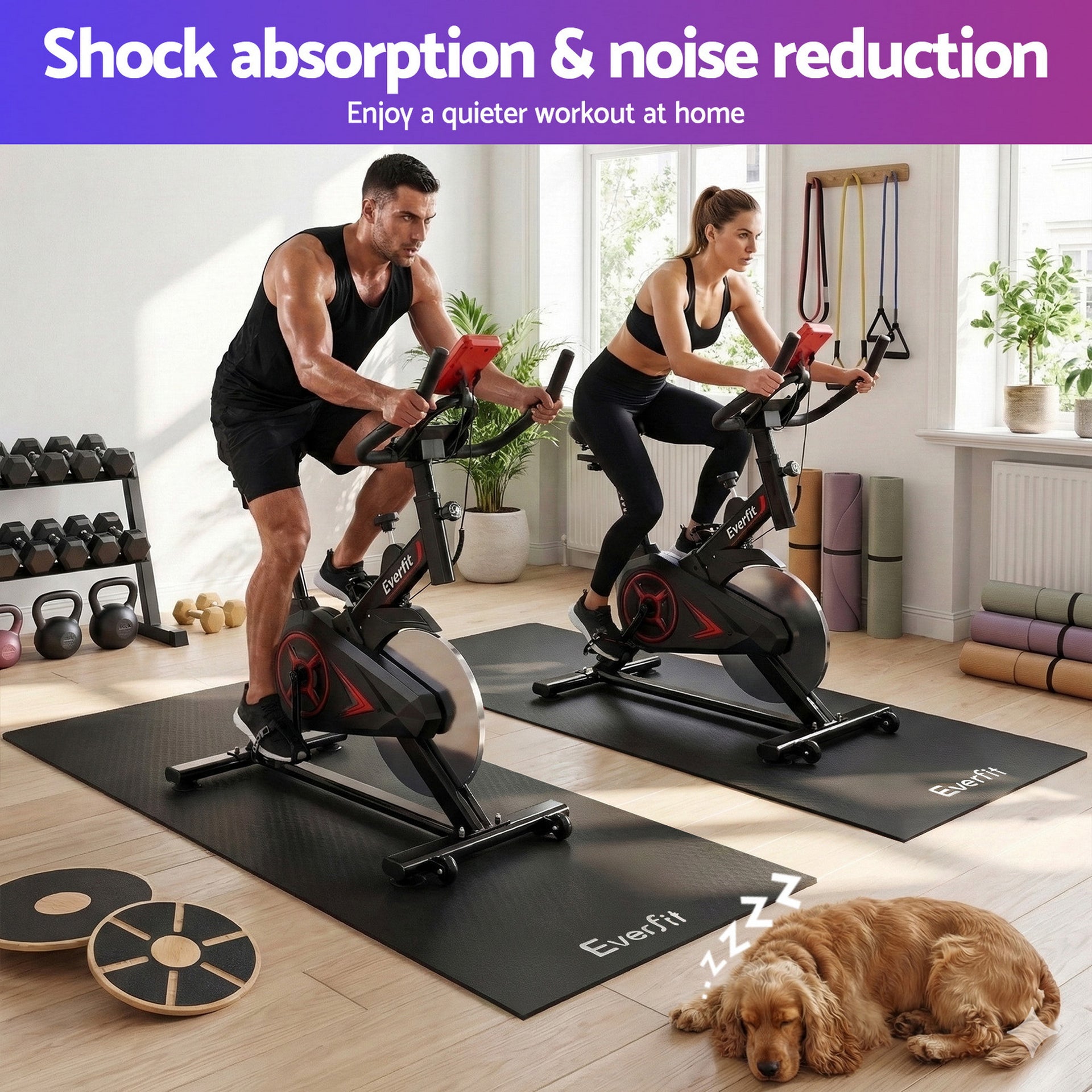 Everfit Exercise Equipment Mat Treadmill Floor Rug Home Gym Fitness Yoga 1.8M Awezingly