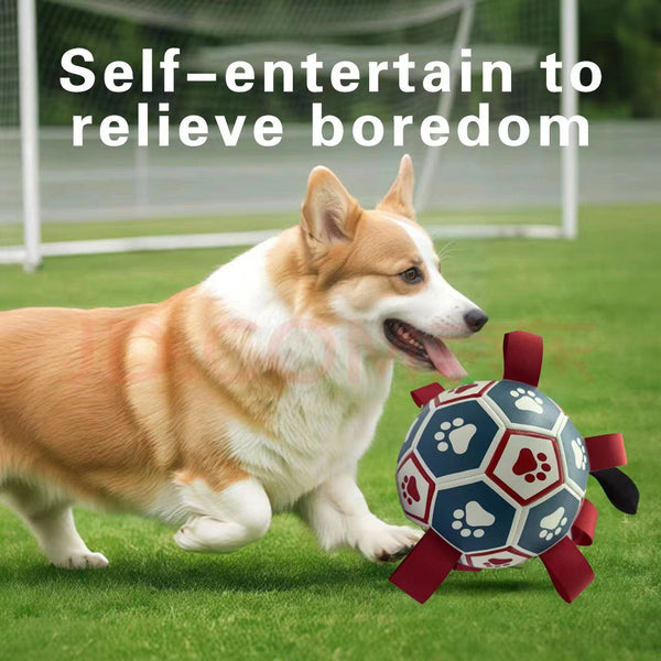 pet products Interactive dog soccer with air pump-heavy rubber tug-of-war toy, with paw print design, non-toxic blue orange ball, suitable for large/medium dogs, strong chewers, catching and training-suitable for all breeds and sizes, durable and safe Unique