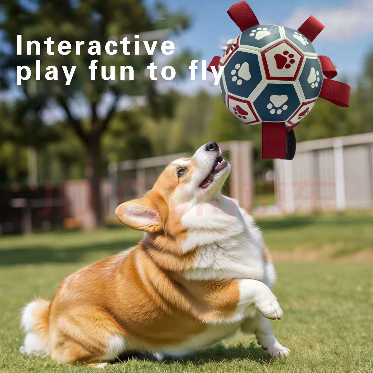 pet products Interactive dog soccer with air pump-heavy rubber tug-of-war toy, with paw print design, non-toxic blue orange ball, suitable for large/medium dogs, strong chewers, catching and training-suitable for all breeds and sizes, durable and safe Unique