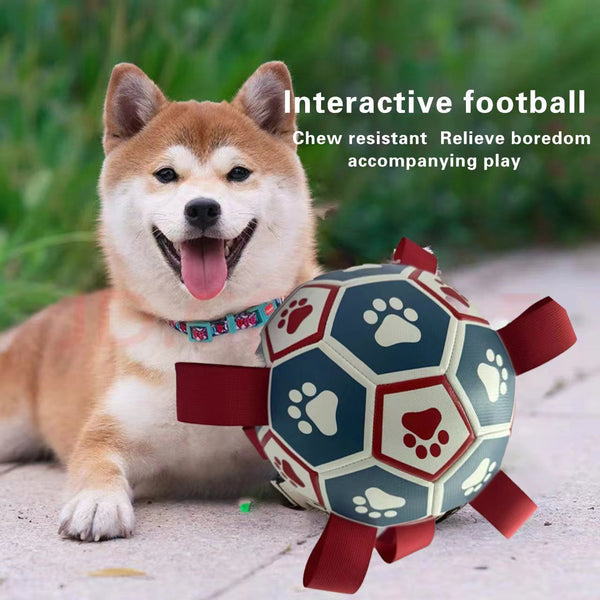 pet products Interactive dog soccer with air pump-heavy rubber tug-of-war toy, with paw print design, non-toxic blue orange ball, suitable for large/medium dogs, strong chewers, catching and training-suitable for all breeds and sizes, durable and safe Unique