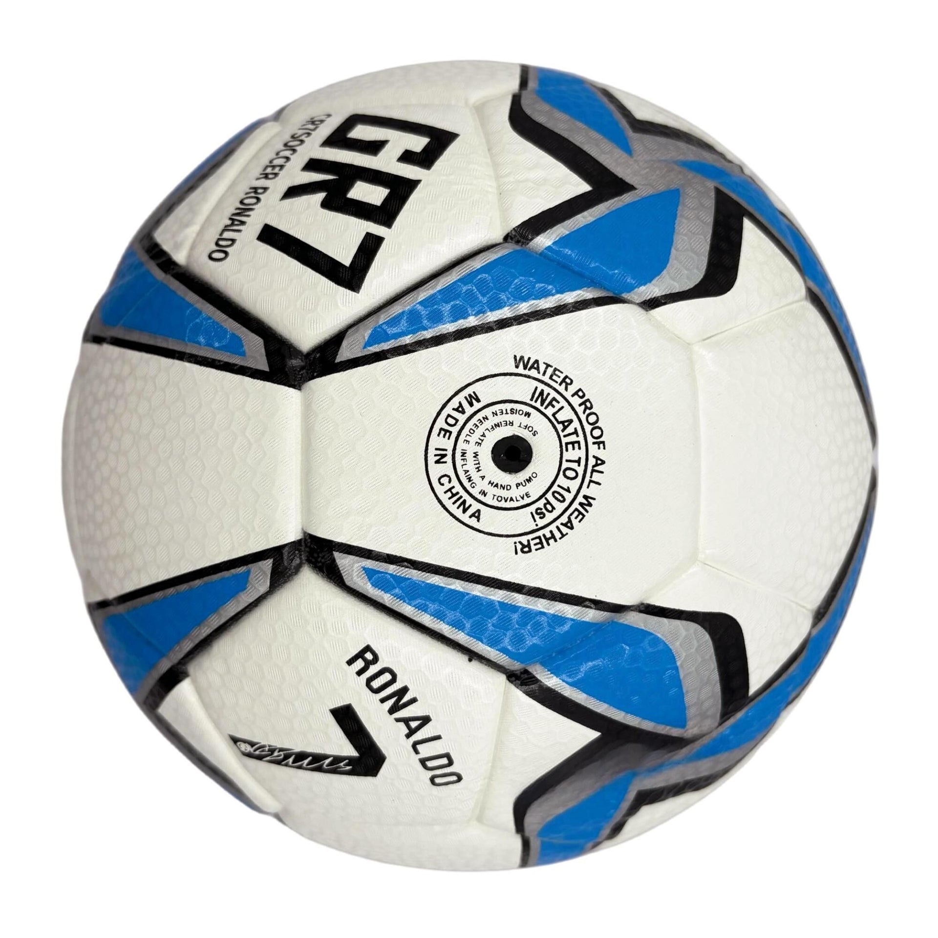 A blue windmill size5 football, PU fit material, wear-resistant and explosion-proof, including pump+air needle+net bag, Christmas Boxing Day gift,soccer Unique