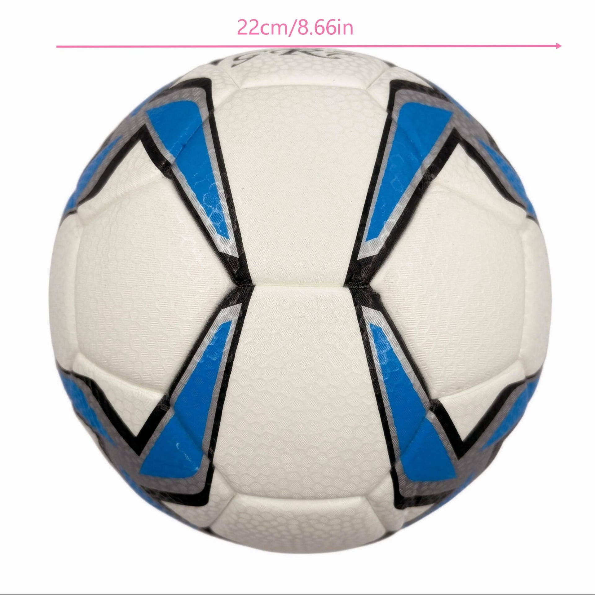 A blue windmill size5 football, PU fit material, wear-resistant and explosion-proof, including pump+air needle+net bag, Christmas Boxing Day gift,soccer Unique