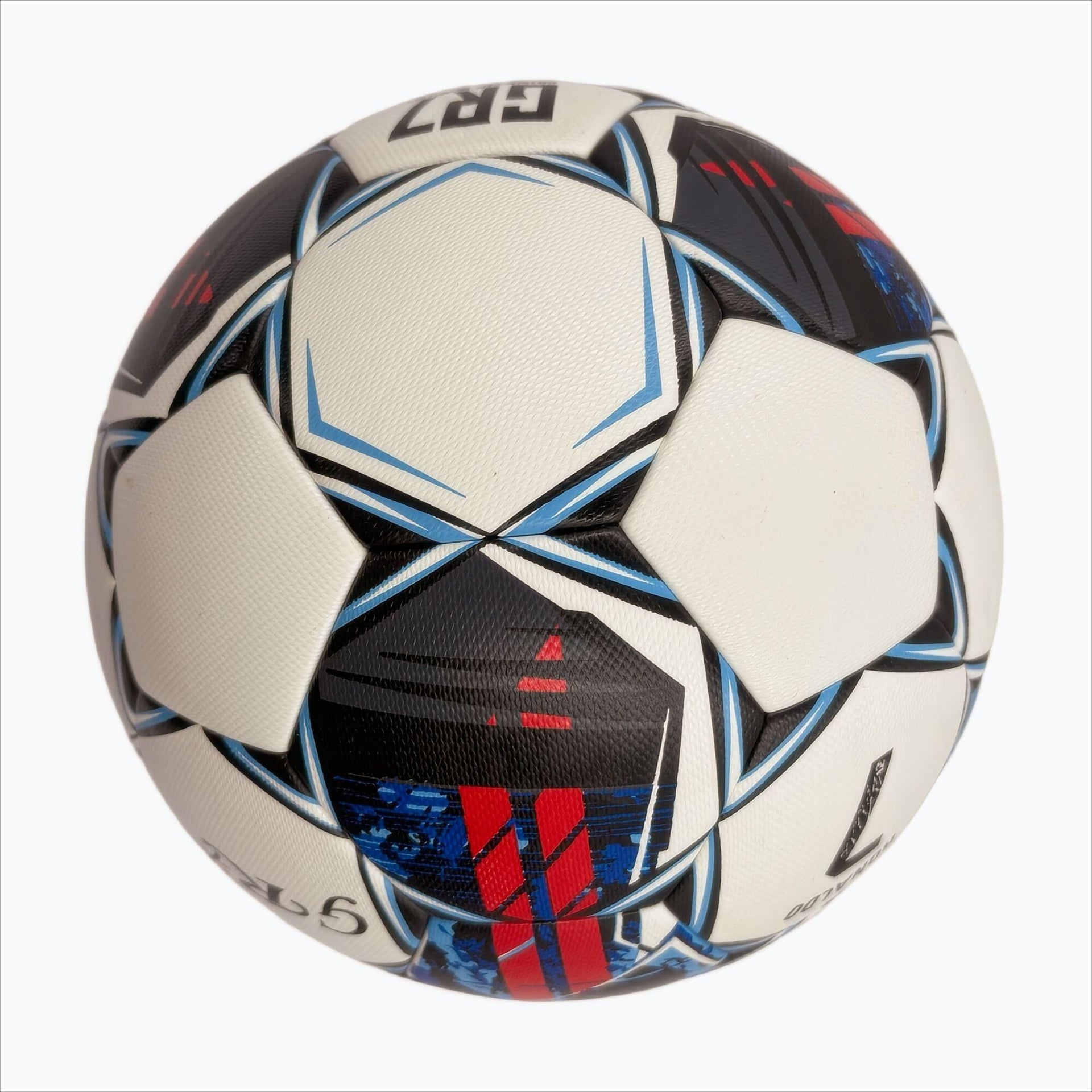 A black, red and blue graffiti football, made of PU, containing a pump+air needle+net bag, a gift for Christmas Boxing Day,soccer Unique