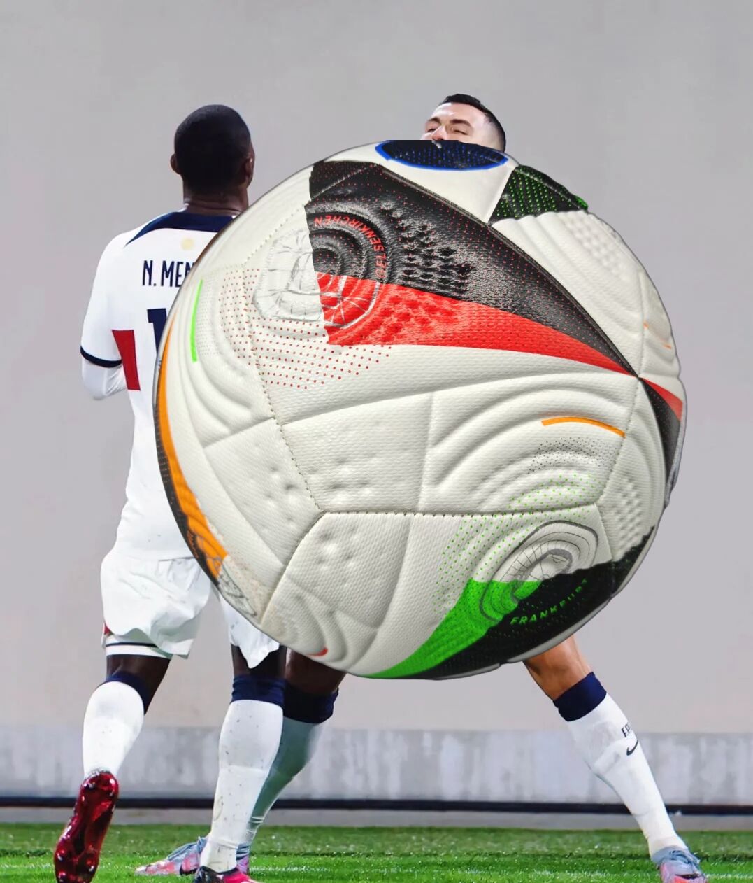 Euro Cup group stage football, special black and white pattern PU ultra-durable kicking soft new fashion event-specific football Unique