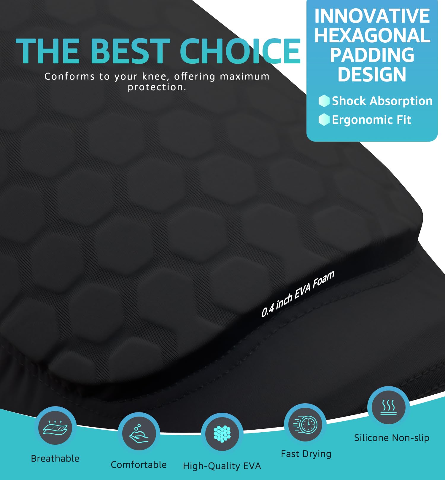 Honeycomb Knee Pads for Kids, Teens & Adults – Protective Compression Knee Guards for Basketball, Football, Cycling & Running(Black,XS) Unique
