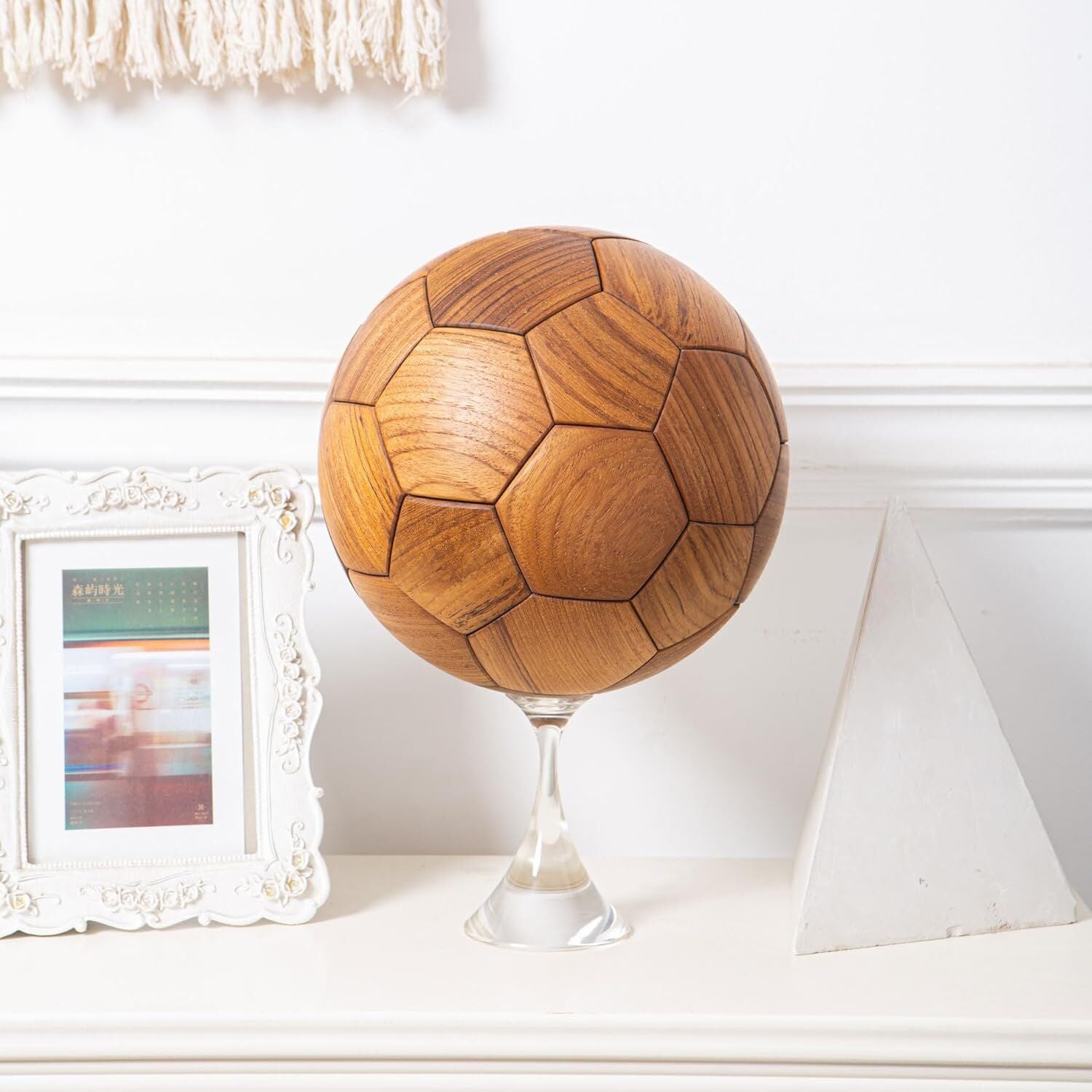 Handcrafted Wooden Football Puzzle – 3D Mortise and Tenon Soccer Ball Assembly Kit | Solid Teak, Walnut | DIY Gift for Adults, Kids & Football Fans Awezingly