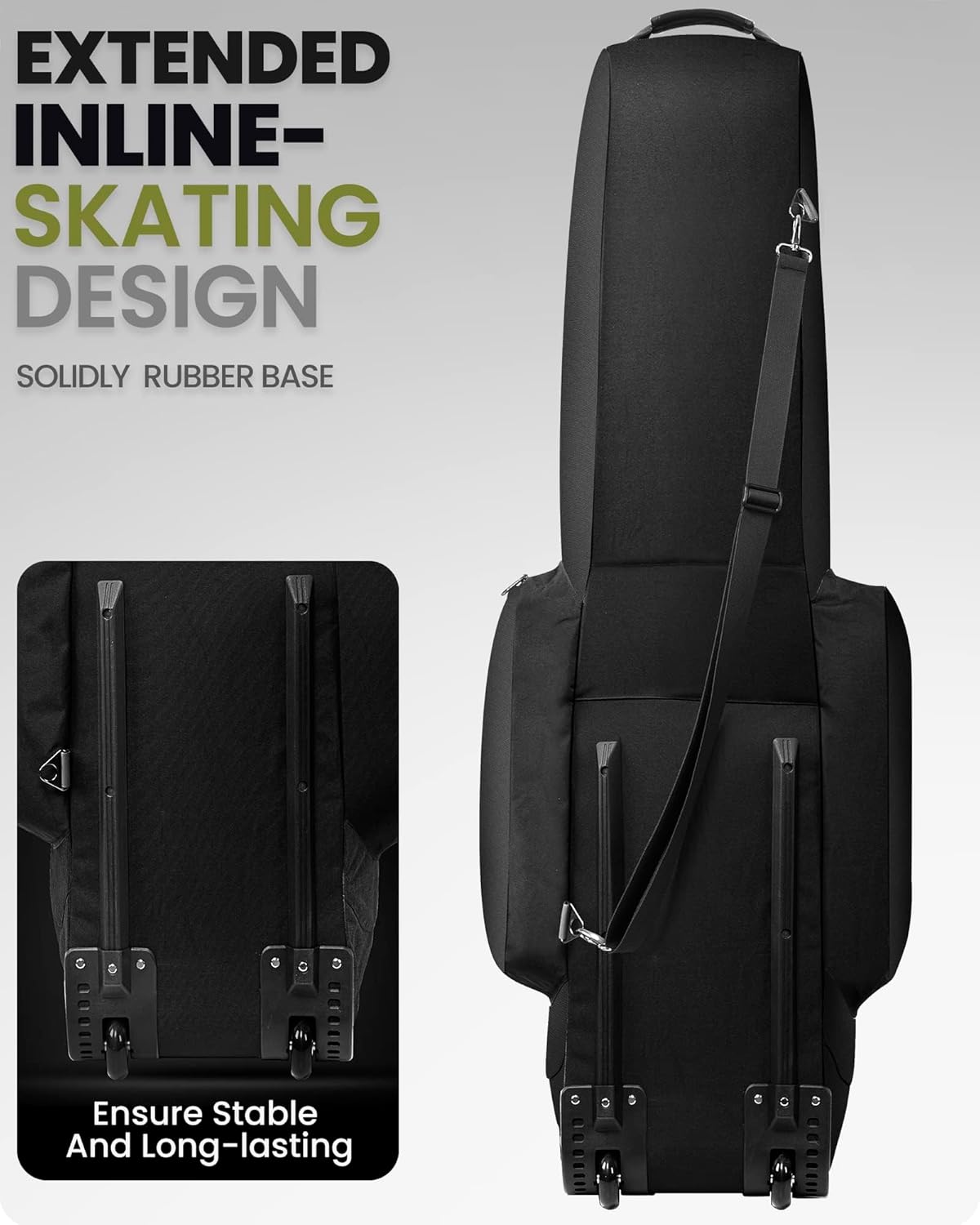 OutdoorMaster Padded Golf Club Travel Bag with Wheels, 900D Heavy Duty Oxford Waterproof -Alligators-Black OutdoorMaster