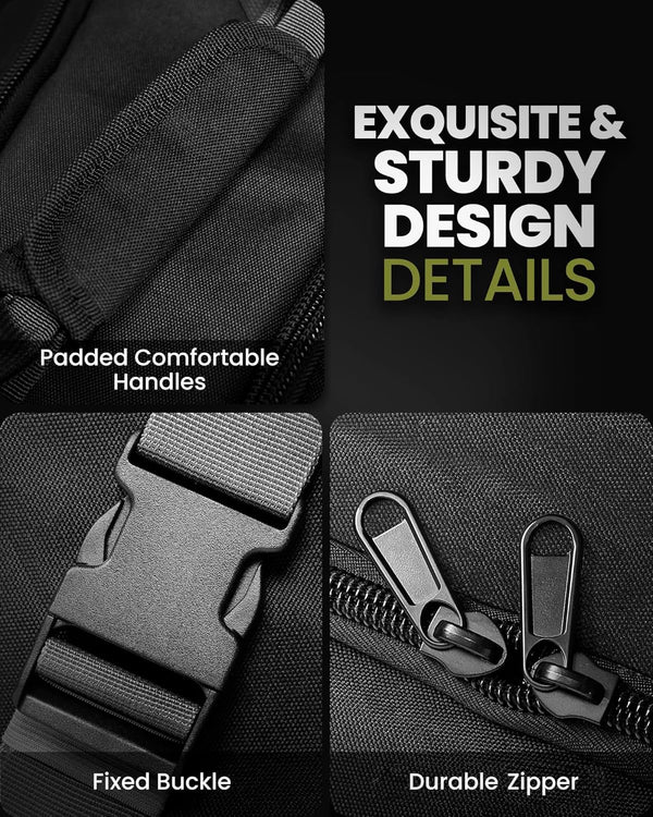 OutdoorMaster Padded Golf Club Travel Bag with Wheels, 900D Heavy Duty Oxford Waterproof -Alligators-Black OutdoorMaster