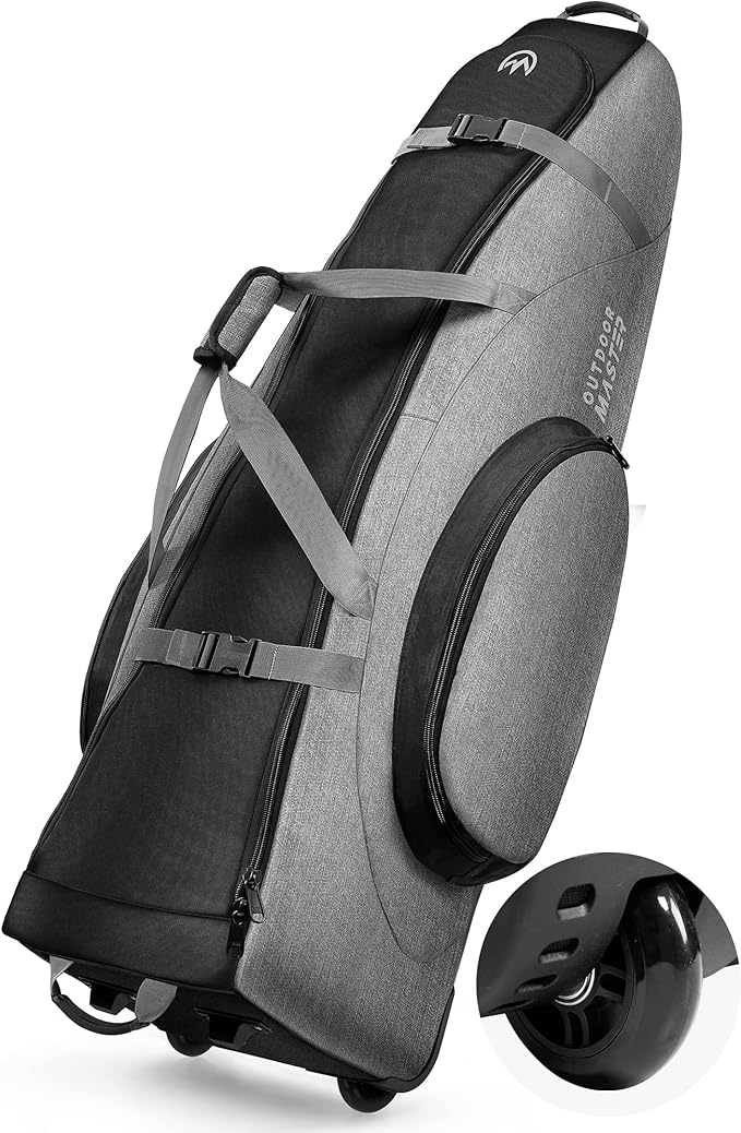 OutdoorMaster Padded Golf Club Travel Bag with Wheels, 900D Heavy Duty Oxford Waterproof -Alligators-Gray OutdoorMaster