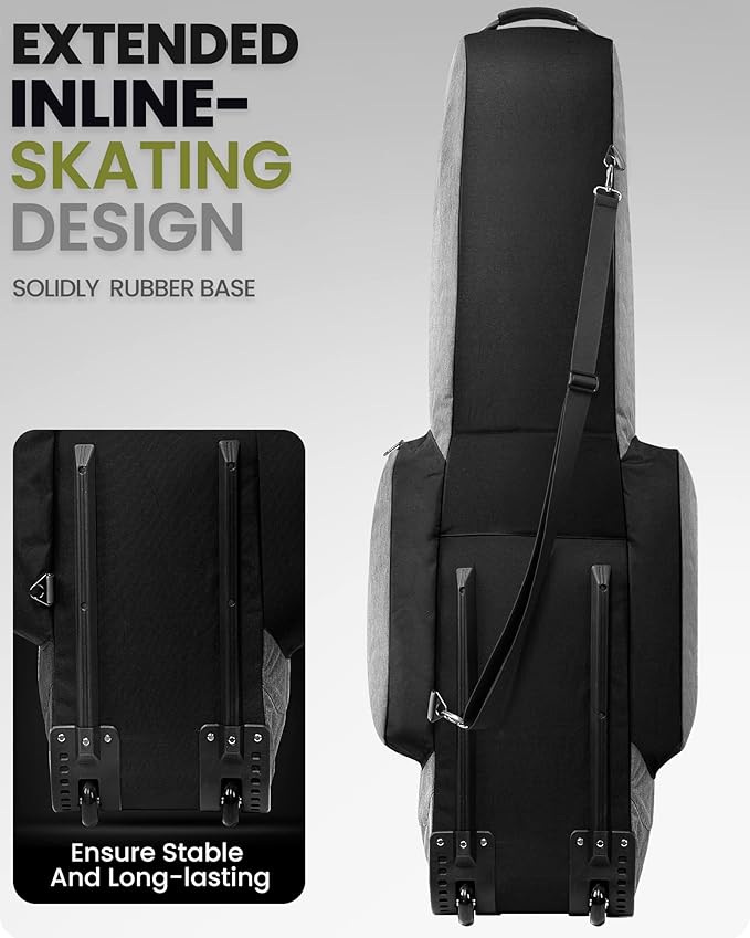 OutdoorMaster Padded Golf Club Travel Bag with Wheels, 900D Heavy Duty Oxford Waterproof -Alligators-Gray OutdoorMaster