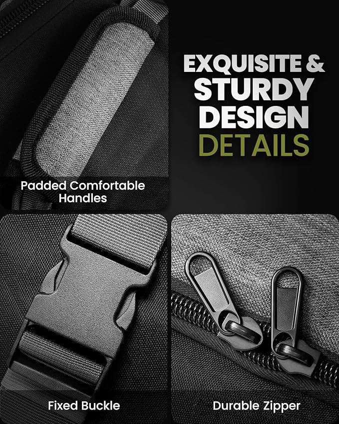 OutdoorMaster Padded Golf Club Travel Bag with Wheels, 900D Heavy Duty Oxford Waterproof -Alligators-Gray OutdoorMaster