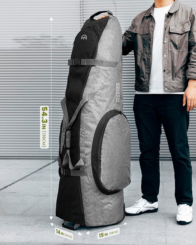 OutdoorMaster Padded Golf Club Travel Bag with Wheels, 900D Heavy Duty Oxford Waterproof -Alligators-Gray OutdoorMaster