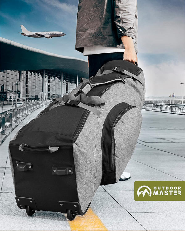 OutdoorMaster Padded Golf Club Travel Bag with Wheels, 900D Heavy Duty Oxford Waterproof -Alligators-Gray OutdoorMaster