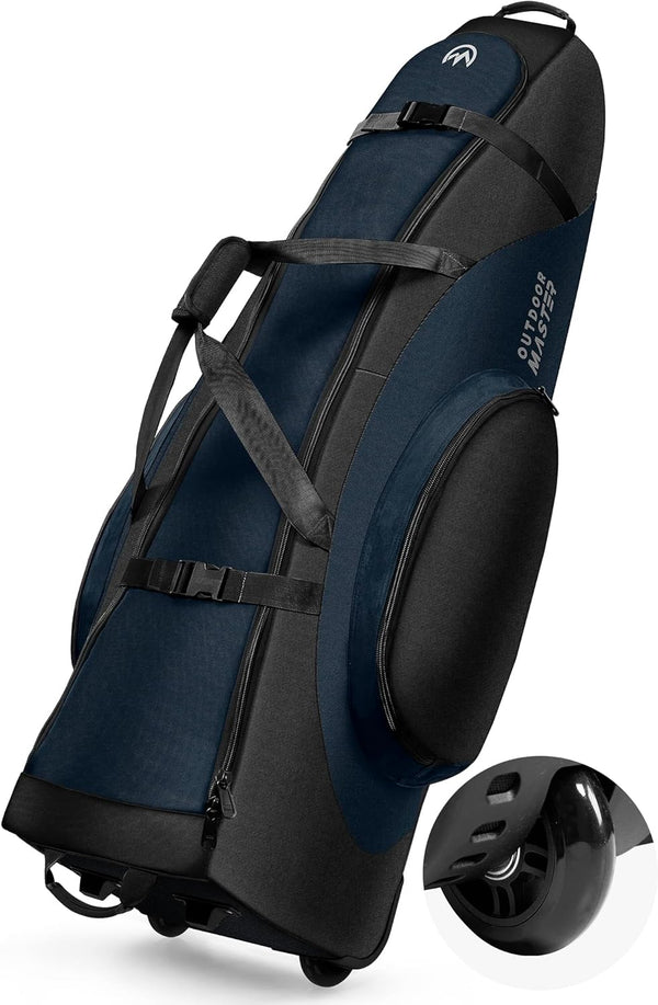 OutdoorMaster Padded Golf Club Travel Bag with Wheels, 900D Heavy Duty Oxford Waterproof -Alligators-Blue OutdoorMaster