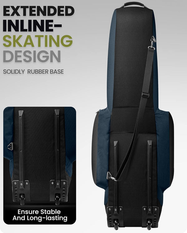 OutdoorMaster Padded Golf Club Travel Bag with Wheels, 900D Heavy Duty Oxford Waterproof -Alligators-Blue OutdoorMaster