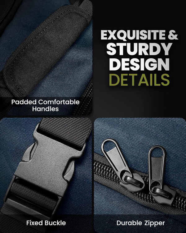 OutdoorMaster Padded Golf Club Travel Bag with Wheels, 900D Heavy Duty Oxford Waterproof -Alligators-Blue OutdoorMaster