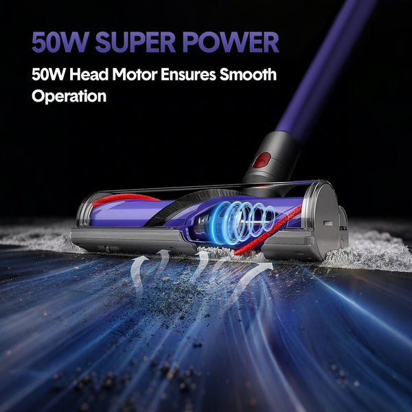 Vacuum Cleaner Motorhead Attachment Compatible with Dyson V7 V8 V10 V11 V15, 50W Hard Roller Brush Head for Carpet & Floors Awezingly