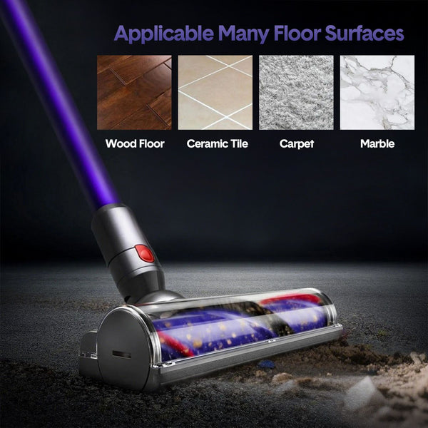 Vacuum Cleaner Motorhead Attachment Compatible with Dyson V7 V8 V10 V11 V15, 50W Hard Roller Brush Head for Carpet & Floors Awezingly