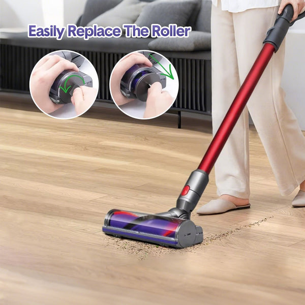 Vacuum Cleaner Motorhead Attachment Compatible with Dyson V7 V8 V10 V11 V15, 50W Hard Roller Brush Head for Carpet & Floors Awezingly