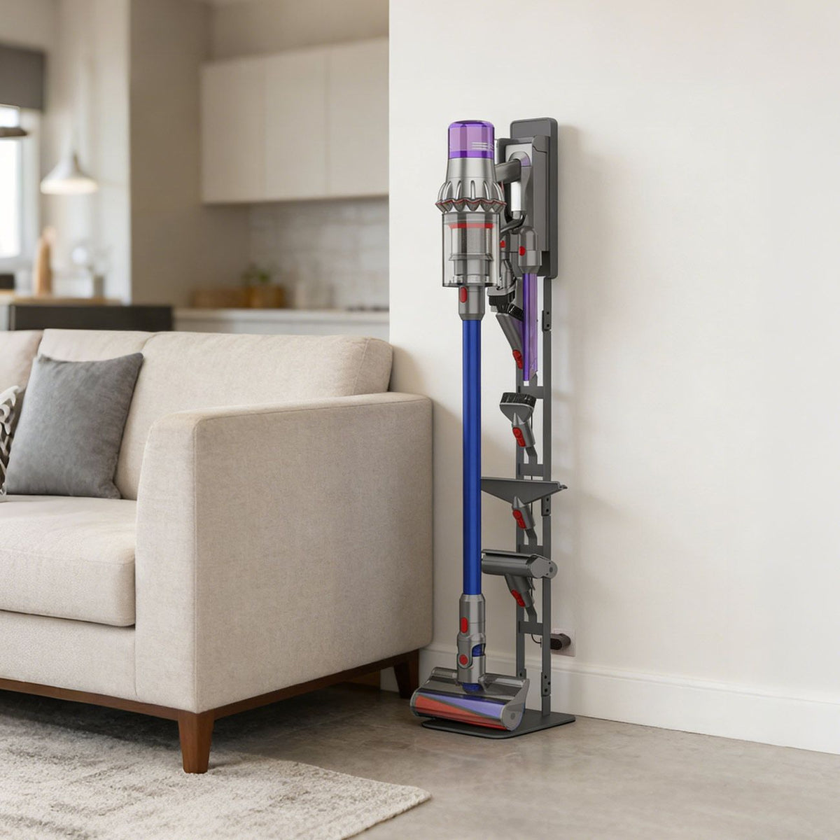 Mershine Vacuum Stand for Dyson V16 G5 V15 V11 V10 V8 V7 V6, Carbon Steel Cordless Vacuum Holder Awezingly