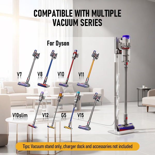 Freestanding Holder for Dyson Vacuum Stand – Suitable for Dyson V6 V7 V8 V10 V11 V12 V15 Gen5 & DC series Vacuum Cleaners, Elegant & Stable Standing Dock Accessory Storage Stand for Dyson Stand Awezingly