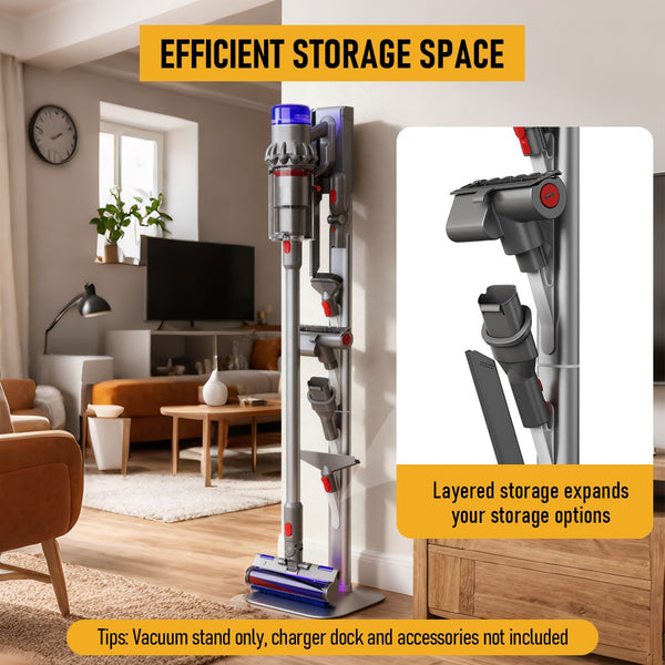 Freestanding Holder for Dyson Vacuum Stand – Suitable for Dyson V6 V7 V8 V10 V11 V12 V15 Gen5 & DC series Vacuum Cleaners, Elegant & Stable Standing Dock Accessory Storage Stand for Dyson Stand Awezingly