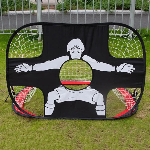 Foldable Nylon Football Goal for Kids and Adults, Football Goal for Playground, Garden, Indoor and Outdoor Red Unique