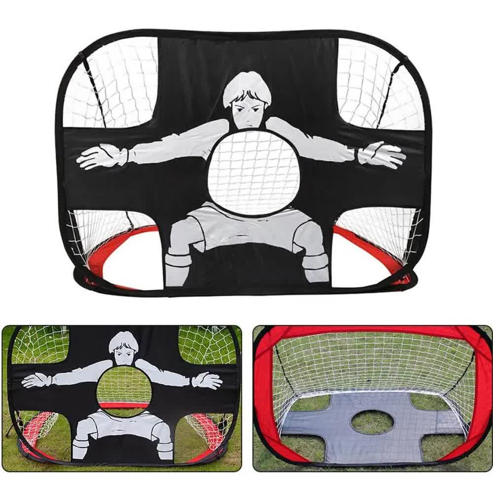Foldable Nylon Football Goal for Kids and Adults, Football Goal for Playground, Garden, Indoor and Outdoor Red Unique