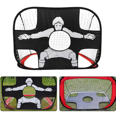 Foldable Nylon Football Goal for Kids and Adults, Football Goal for Playground, Garden, Indoor and Outdoor Red