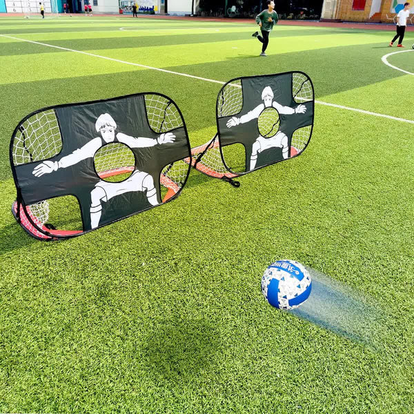 Foldable Nylon Football Goal for Kids and Adults, Football Goal for Playground, Garden, Indoor and Outdoor Red Unique