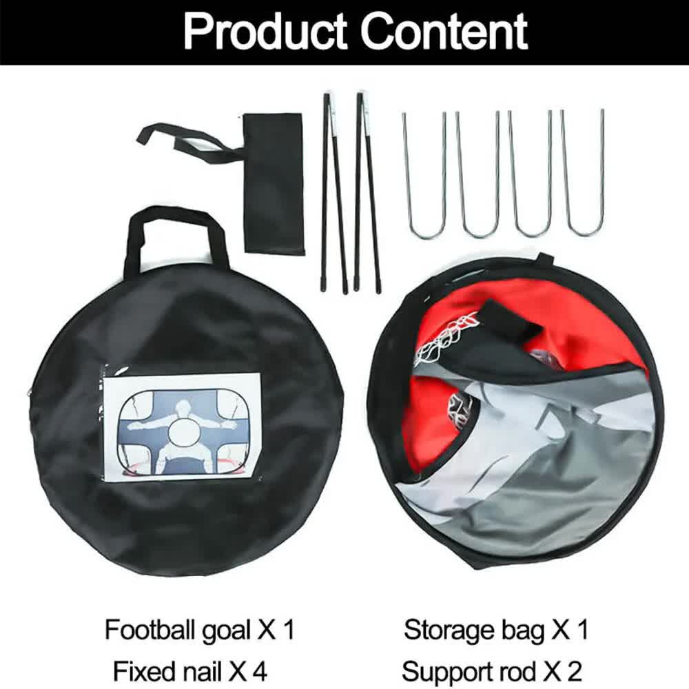 Foldable Nylon Football Goal for Kids and Adults, Football Goal for Playground, Garden, Indoor and Outdoor Red Unique