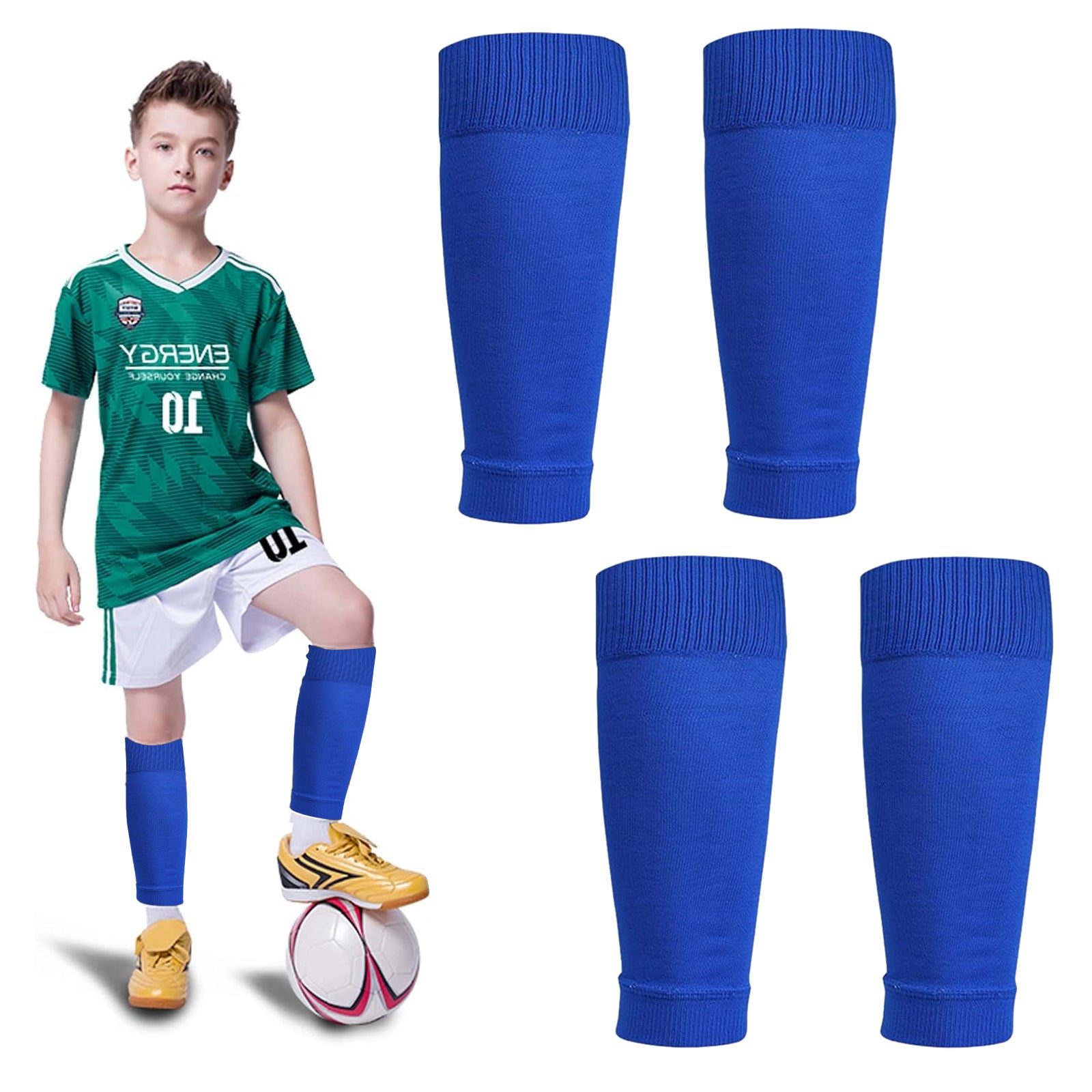 Soccer Shin Guards Sleeves Leg Socks Compatible with Football Socks for Unisex Children Youth Unique