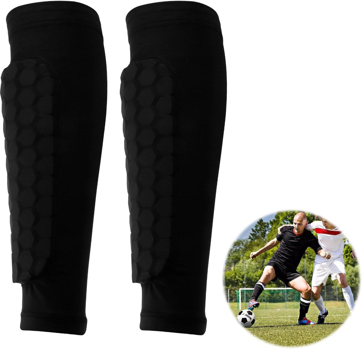 Shin guards - Football shin guards - Children's football shin guards - Shin guard straps - Premium leg protection with sleeves - Comfortable and impact-resistant - Size M - Suitable for training and competition Unique