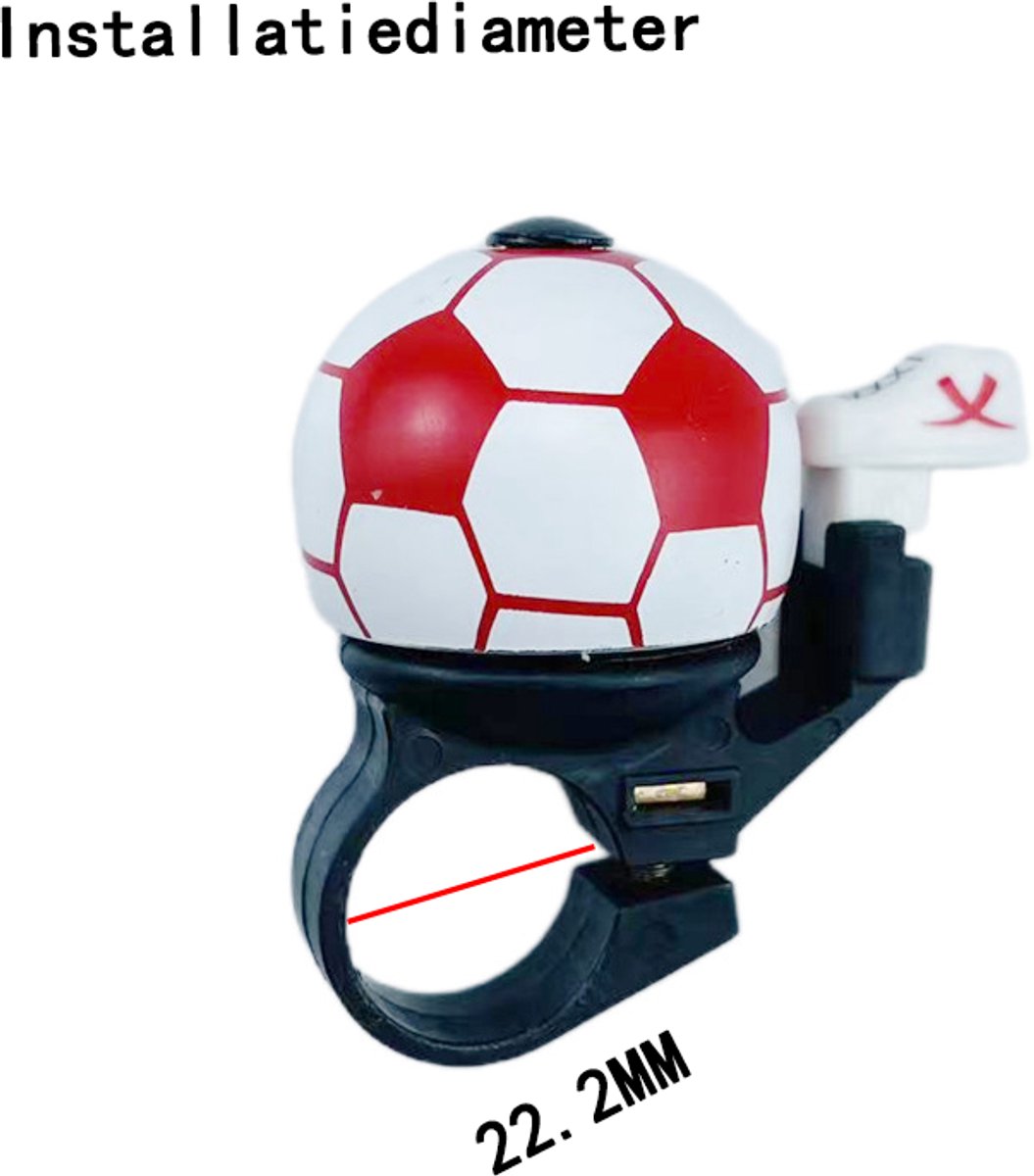 Bicycle bell - Red football bicycle bell - Football bicycle bell - Bicycle horn - Children's bicycle bell - Bicycle horn - Red Unique