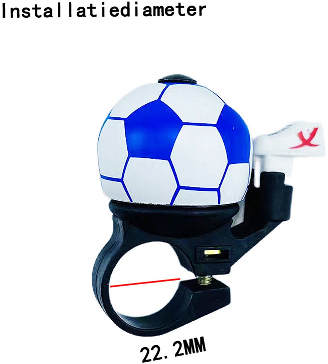 Bicycle bell - Blue football bicycle bell - Football bicycle bell - Bicycle horn - Children's bicycle bell - Bicycle horn - Blue Unique