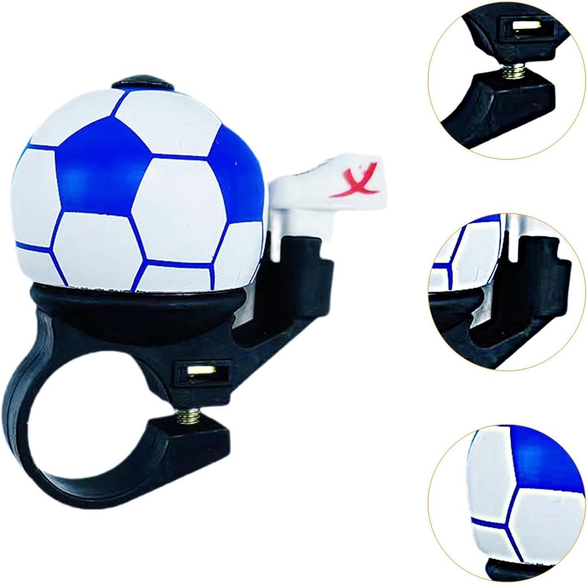 Bicycle bell - Blue football bicycle bell - Football bicycle bell - Bicycle horn - Children's bicycle bell - Bicycle horn - Blue Unique
