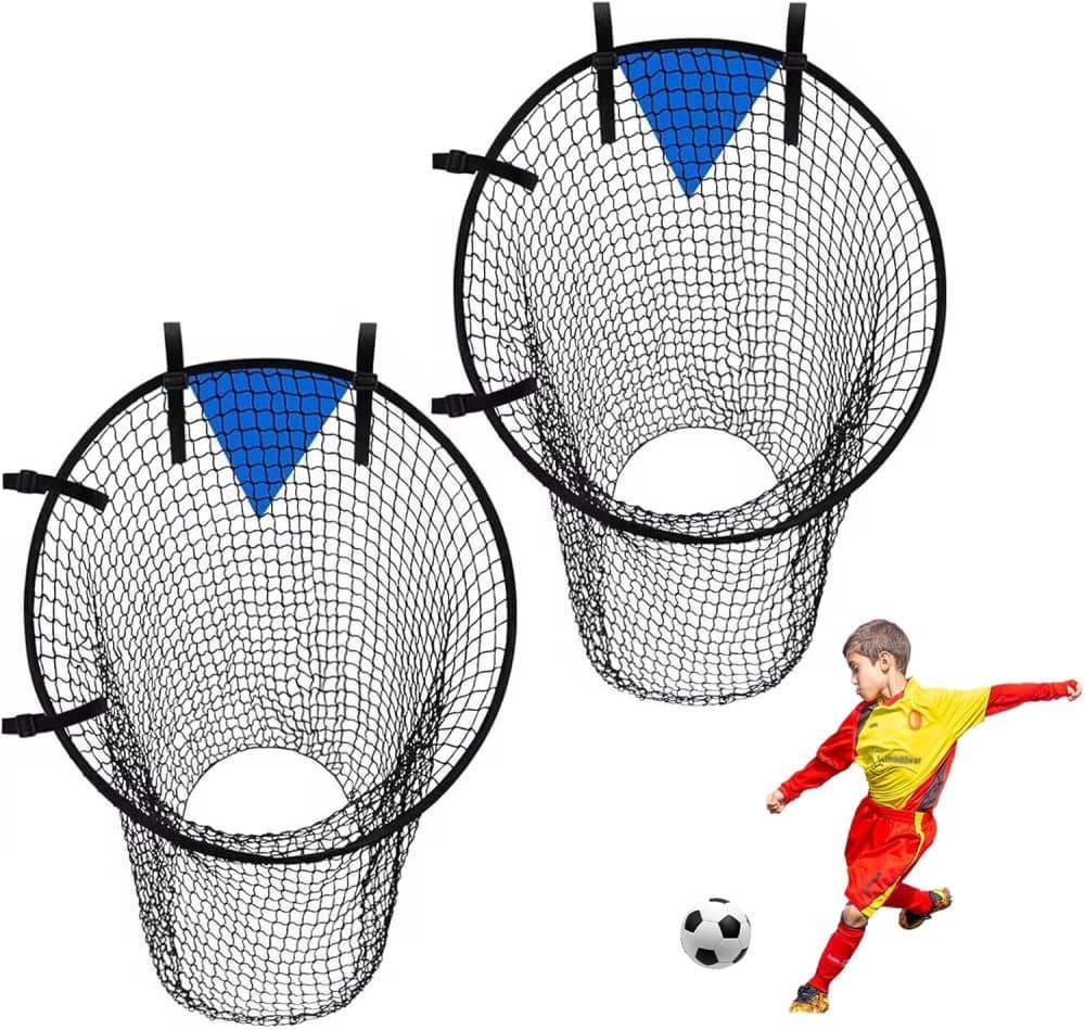 2-Pack Black Soccer Goal Net for Shooting Training, Portable Foldable, for Backyard and Park, 6x4ft Unique