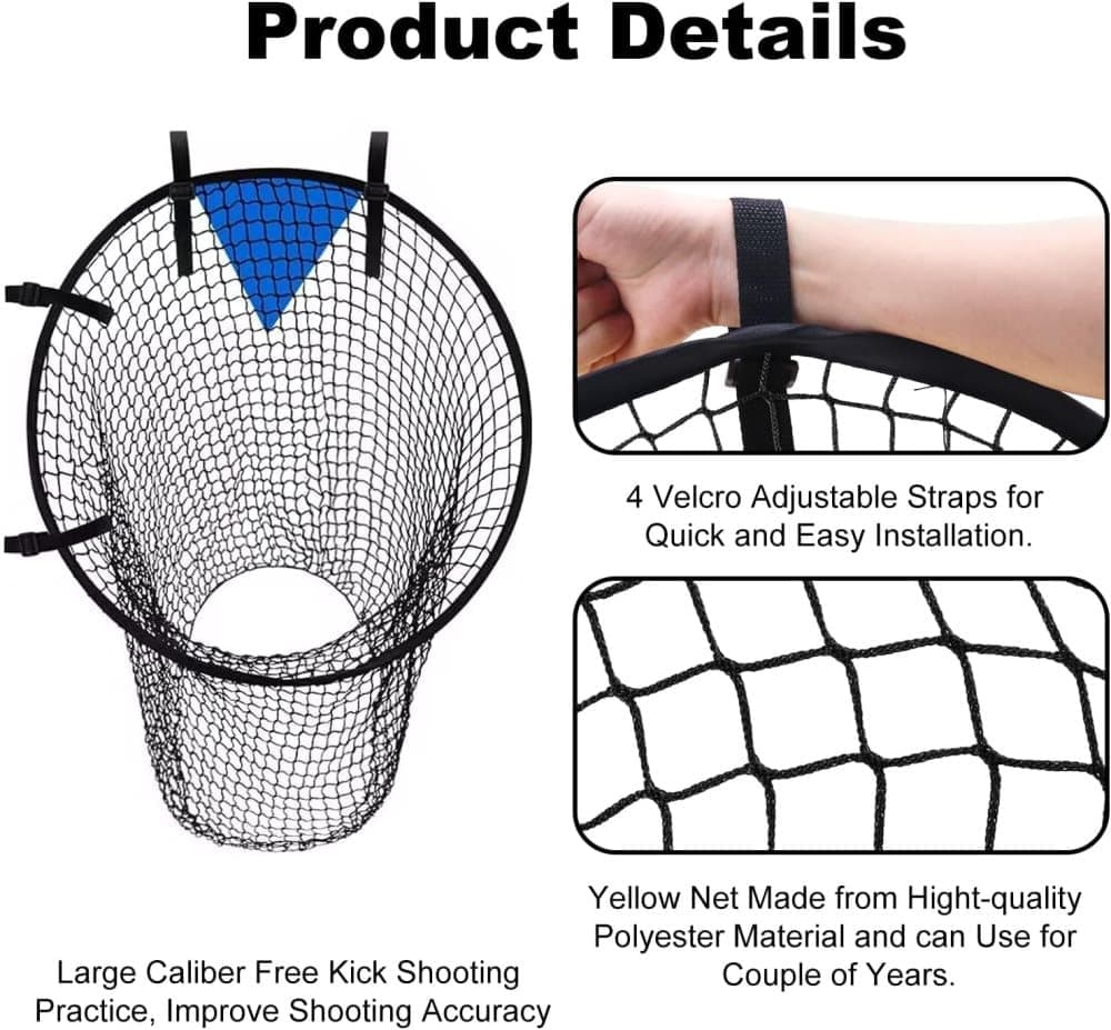 2-Pack Black Soccer Goal Net for Shooting Training, Portable Foldable, for Backyard and Park, 6x4ft Unique