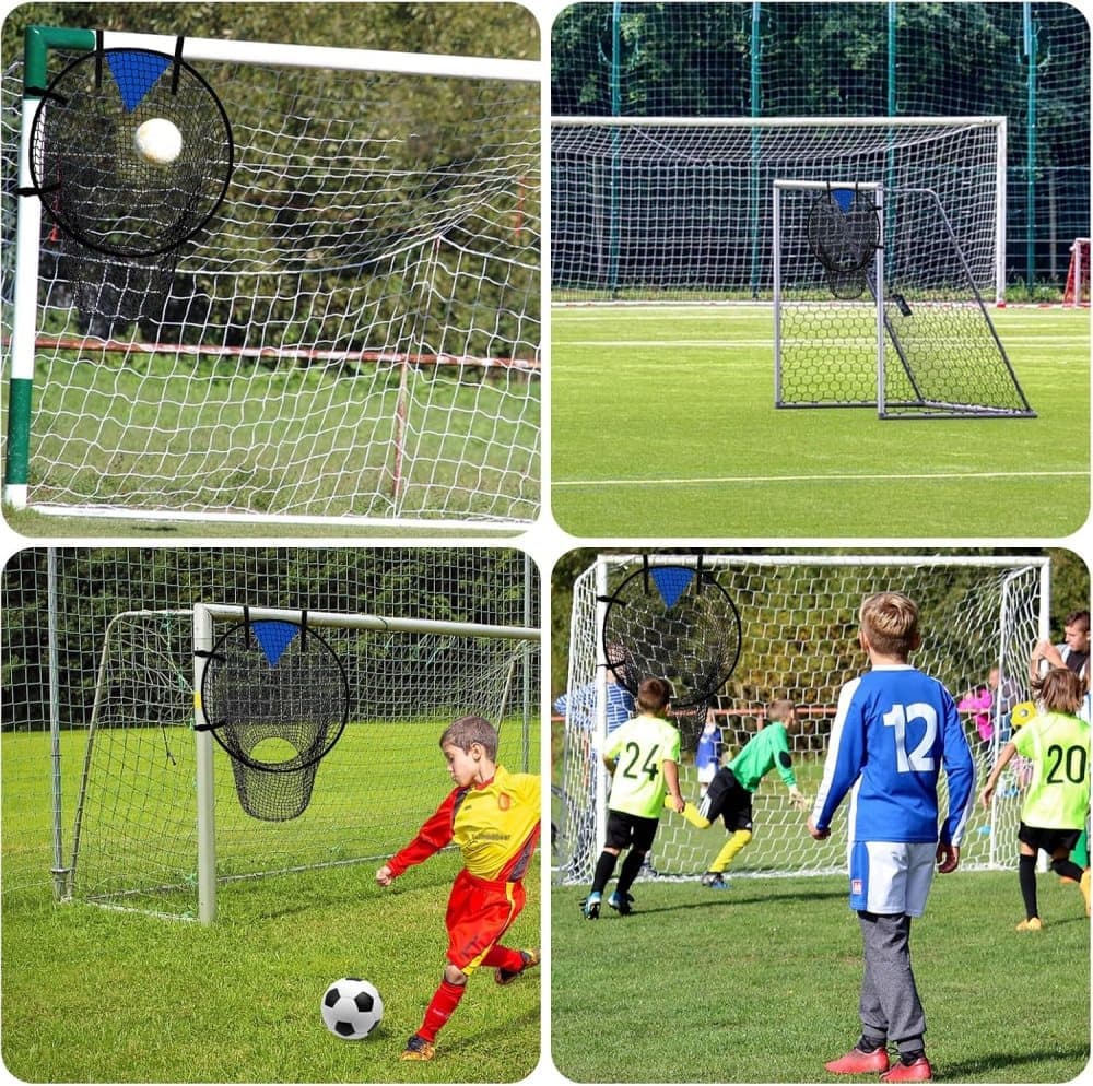 2-Pack Black Soccer Goal Net for Shooting Training, Portable Foldable, for Backyard and Park, 6x4ft Unique
