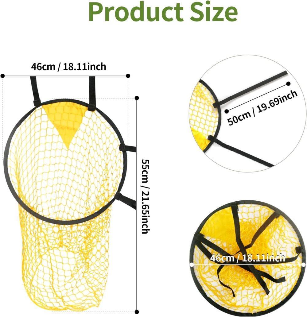 2-Pack Soccer Goal Net for Shooting Training, Portable Foldable, 6x4ft, Yellow Awezingly