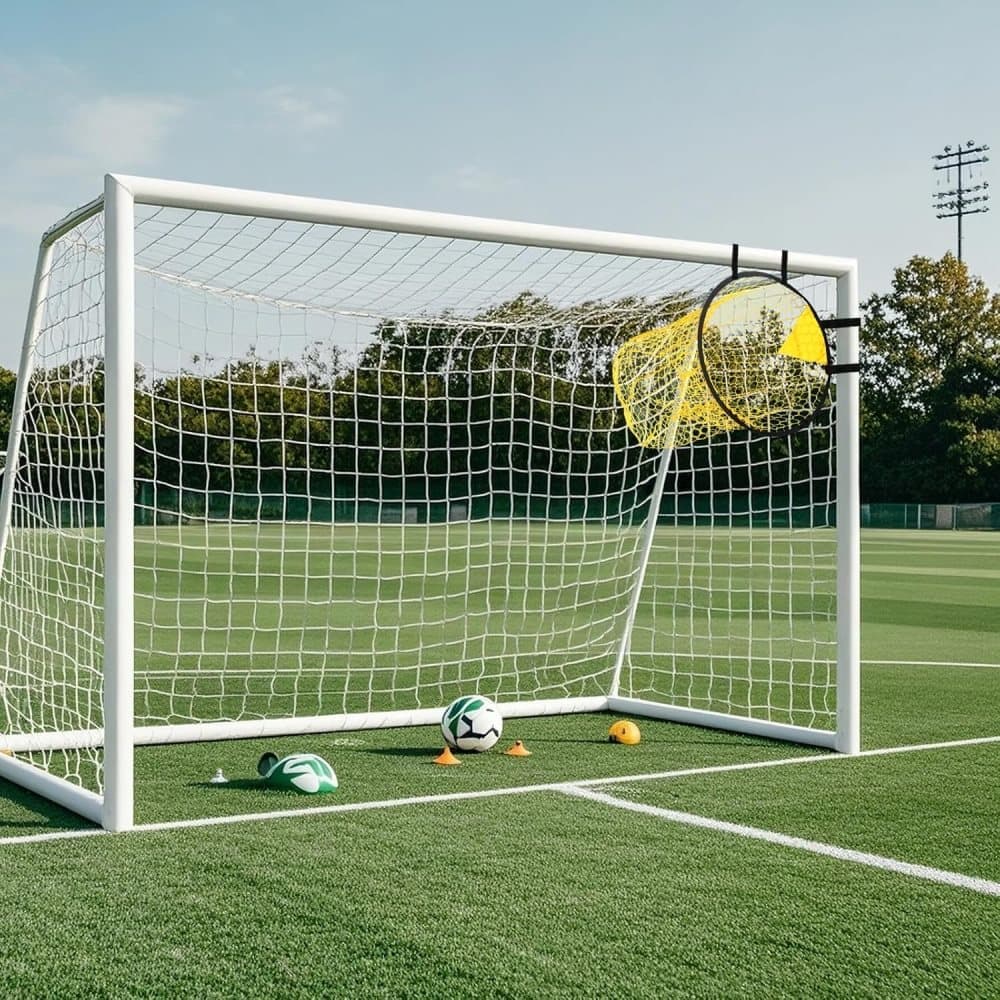 2-Pack Soccer Goal Net for Shooting Training, Portable Foldable, 6x4ft, Yellow Awezingly