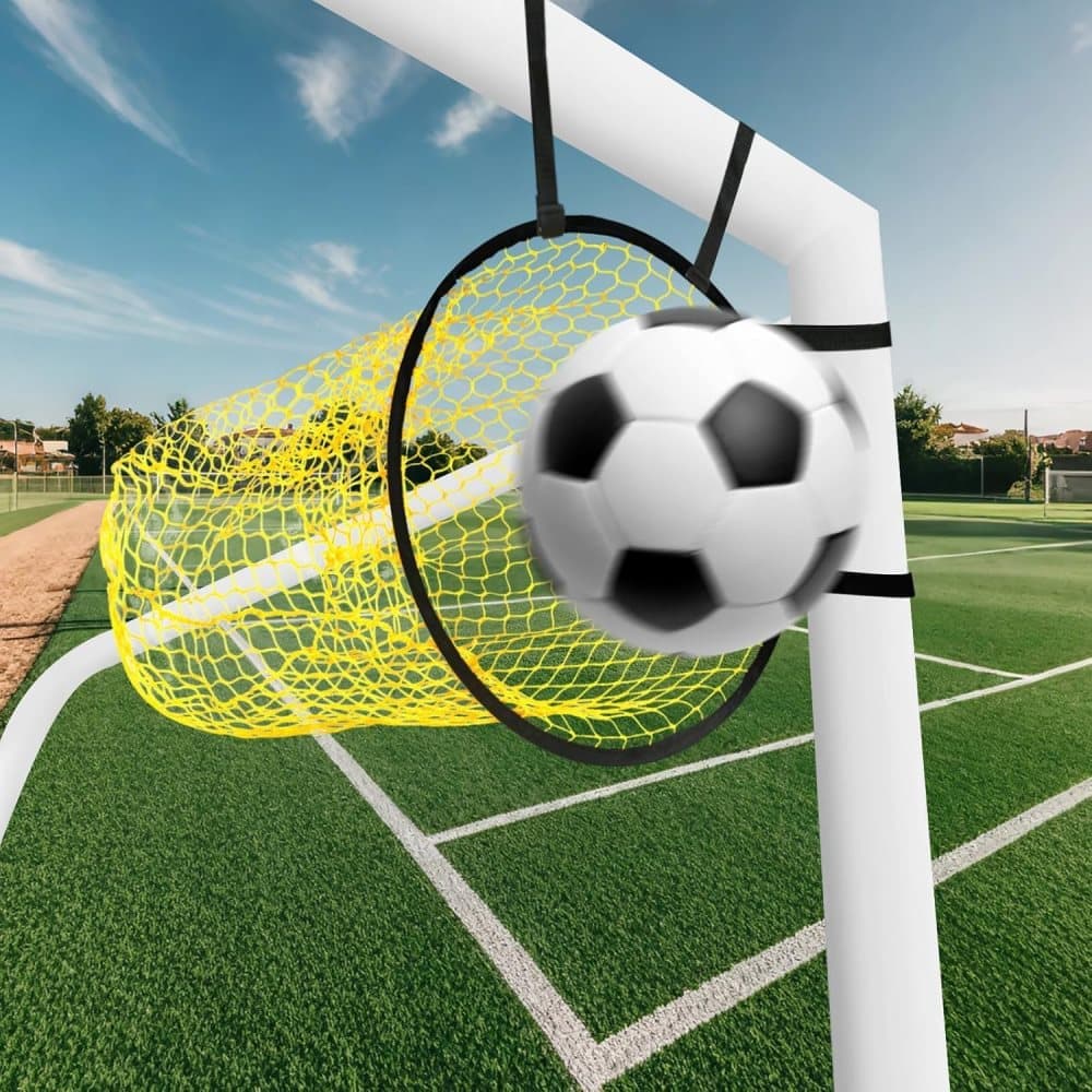 2-Pack Soccer Goal Net for Shooting Training, Portable Foldable, 6x4ft, Yellow Awezingly
