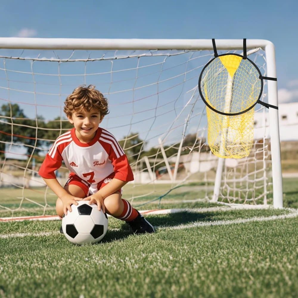 2-Pack Soccer Goal Net for Shooting Training, Portable Foldable, 6x4ft, Yellow Awezingly