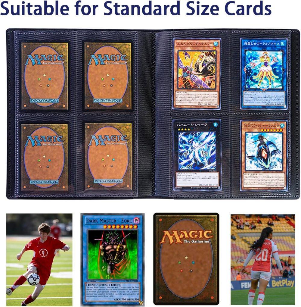 Football Star Card Collection Album 1 Pack, 4-Grid, Compatible with Pokemon and Sports Cards Unique