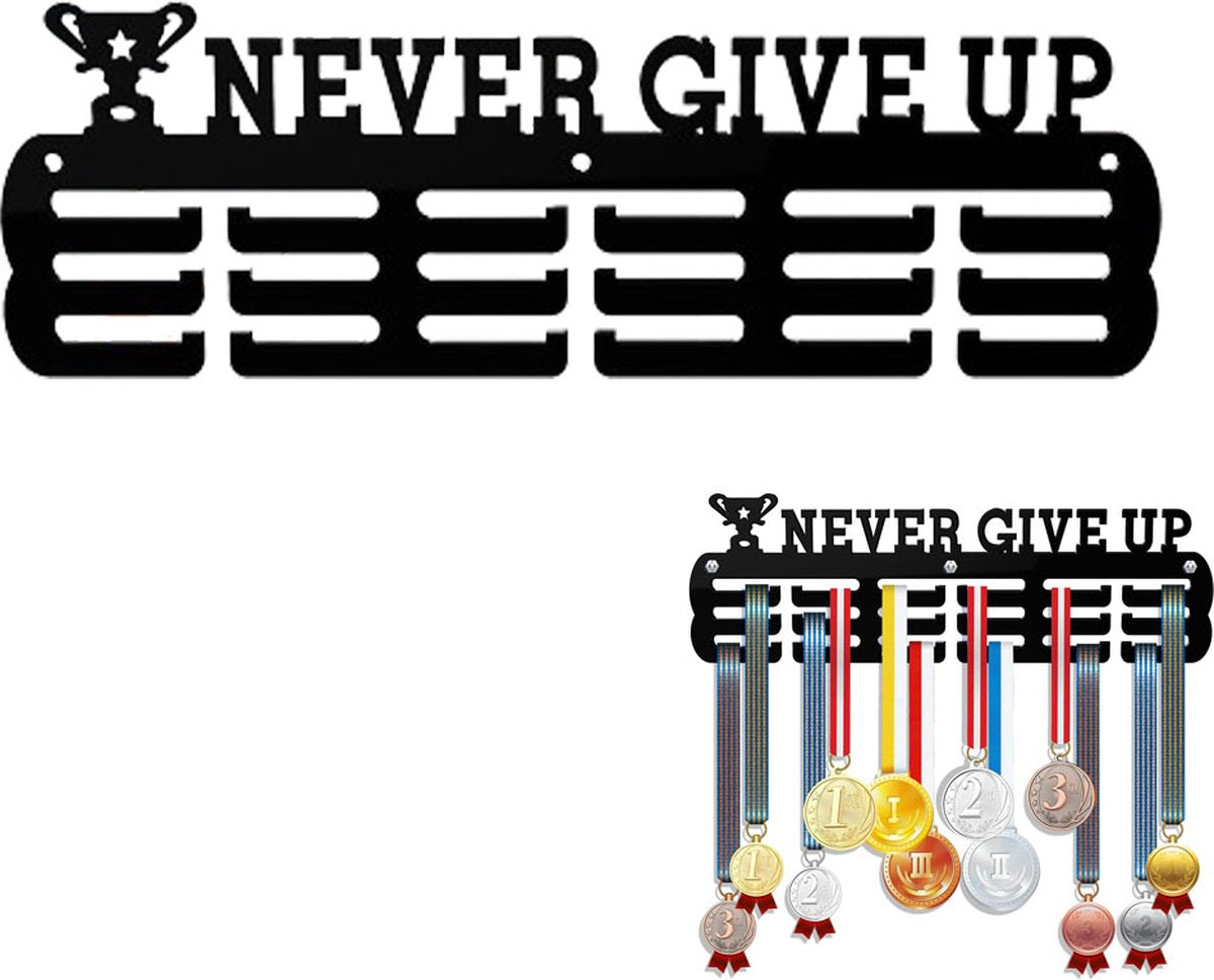 Medal Hanger - Medal Holder - Medal Rack - Medal Organizer - Medal Display - Hooks for Prizes - Hanging Hooks - Running Marathon - Football - Medals - Display - Winner's Gift - Carnival Medals - Black - Includes Mounting Set Unique