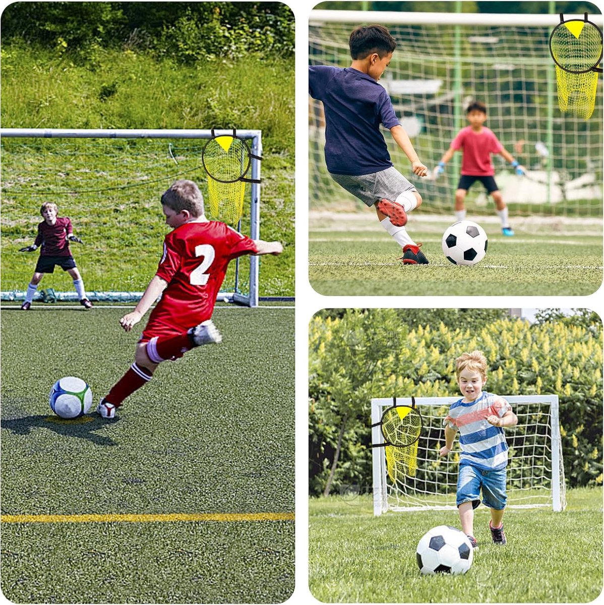 Football Net - Cross Target with Ball Net - Football Goal Net - Football Goal - Target Net - Training Equipment - Football Cross - Football Training - Football Training Equipment - Football Goal Net - for precision training - 45*60 cm - yellow Awezingly