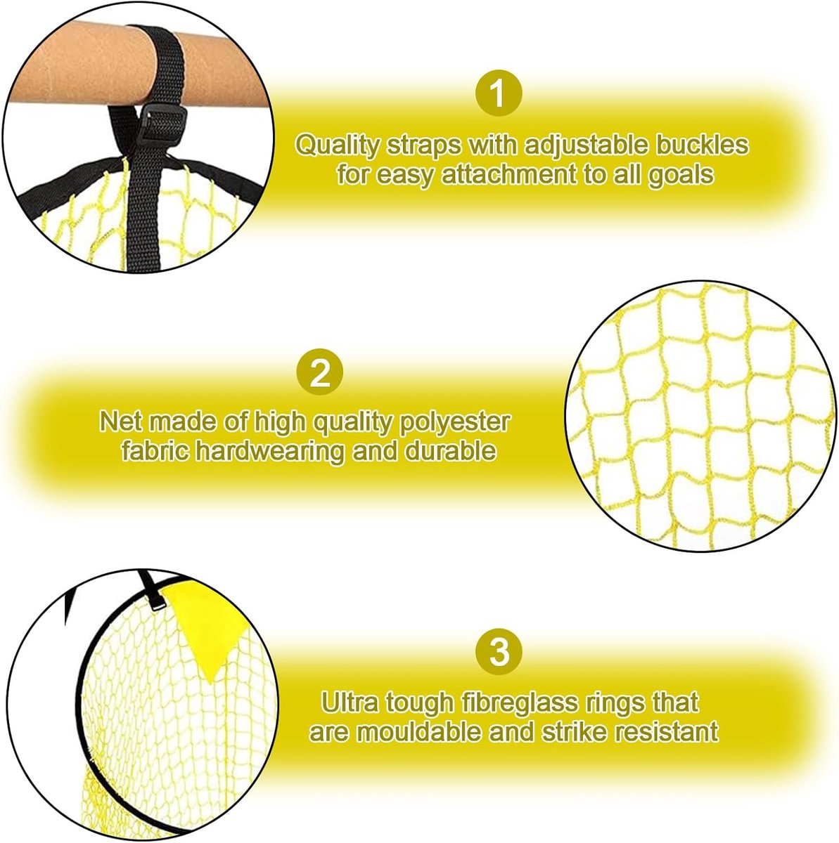 Football Net - Cross Target with Ball Net - Football Goal Net - Football Goal - Target Net - Training Equipment - Football Cross - Football Training - Football Training Equipment - Football Goal Net - for precision training - 45*60 cm - yellow Awezingly