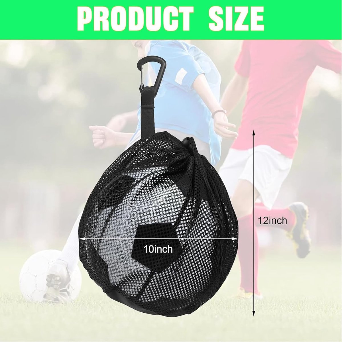 16L - Ball Net Bag - Basketball Mesh Bags - Ball Bags - portable net backpacks - basketball backpacks - soccer bags - sports bag - portable bag for basketball, soccer, tennis - easy storage and transport of basketballs and soccer balls - black Unique