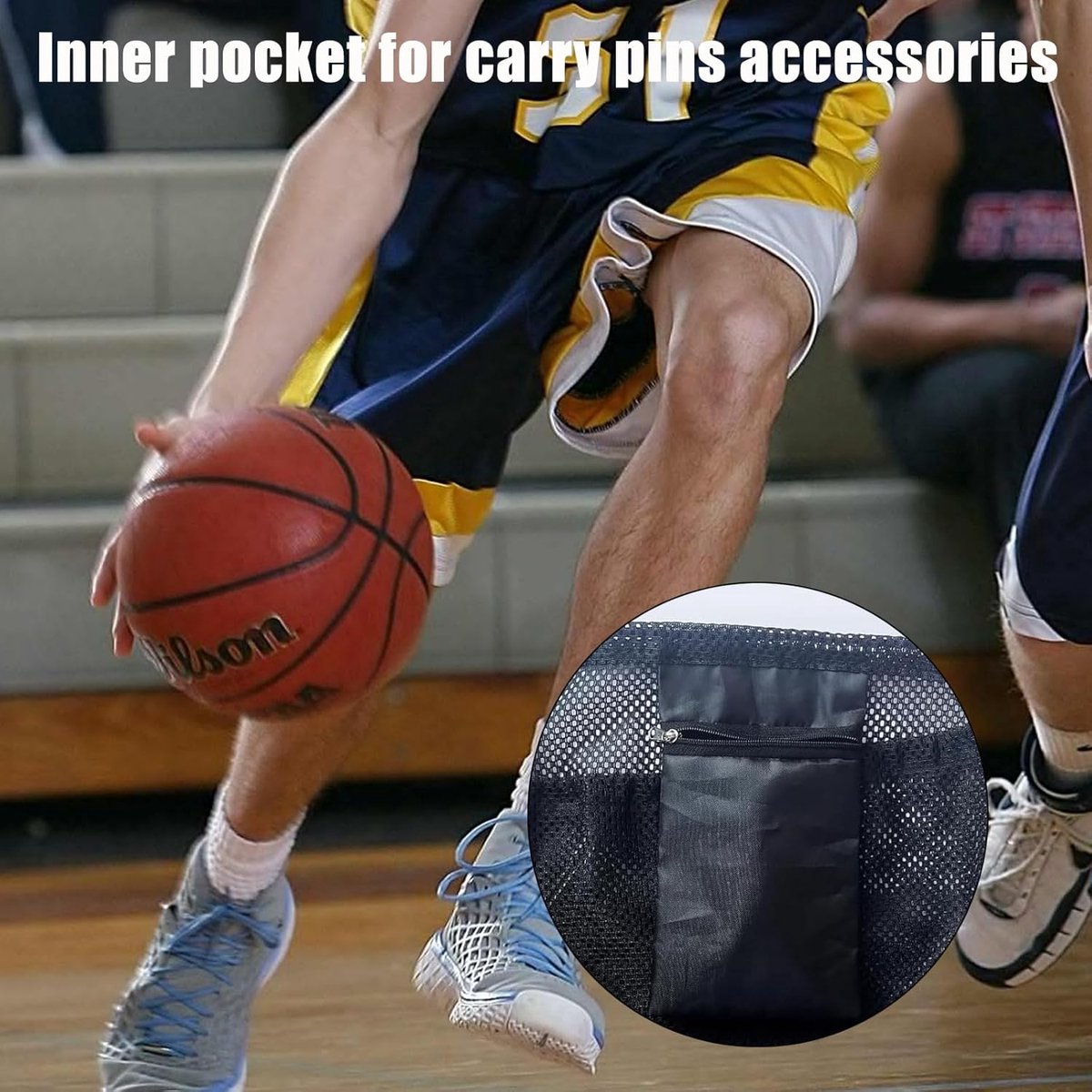 2 pieces - 16L - Basketball Mesh Bags - Ball Bags - portable mesh backpacks - basketball backpacks - football bags - sports bag - portable bag for basketball, football, tennis - easy storage and transport of basketballs and footballs - black