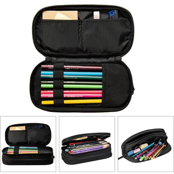 Soccer Pencil Case Blue with Zipper, Spacious and Durable Soccer Theme Sports Pencil Case Unique